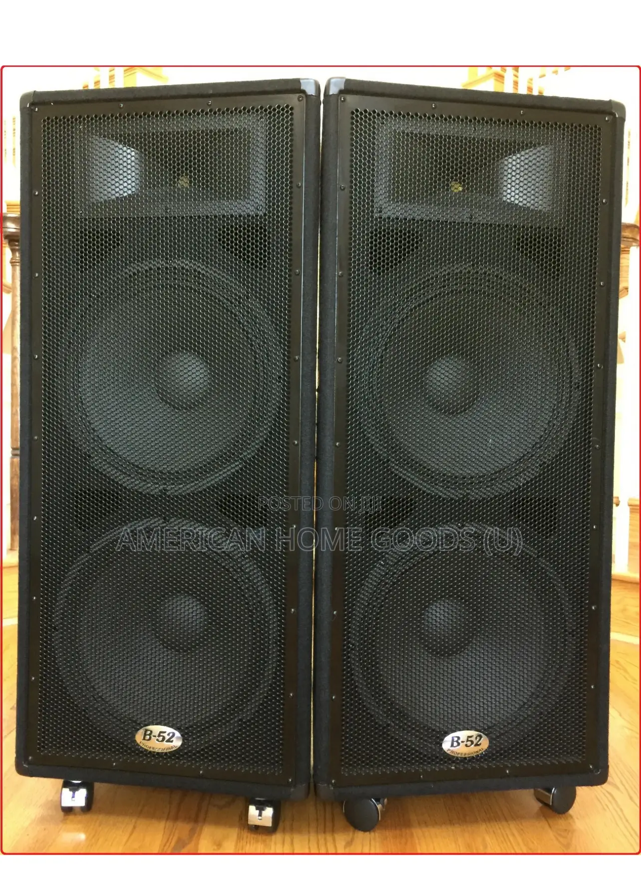B-52 Usa Pro Mx-1515 Pair of Pa Speakers 2x600 Watts, Pro Cables
