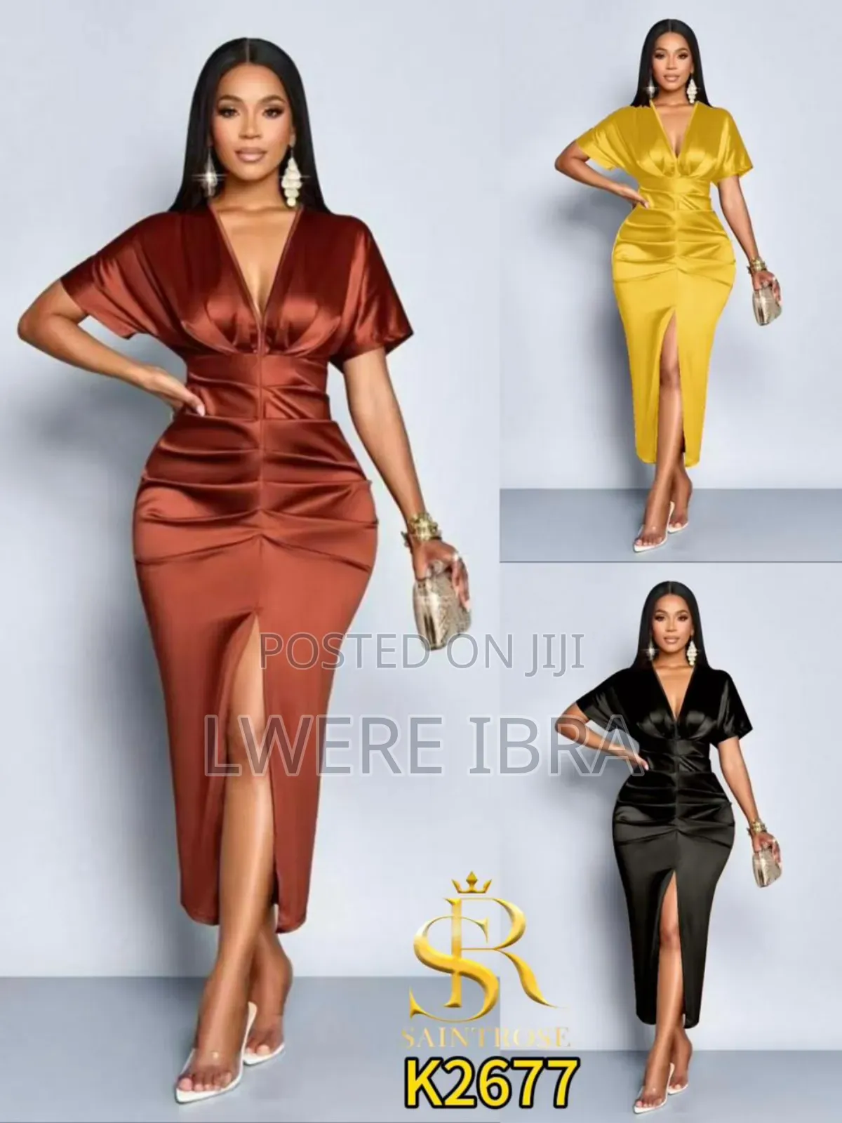 Gold Yellow Satin Party Dresses
