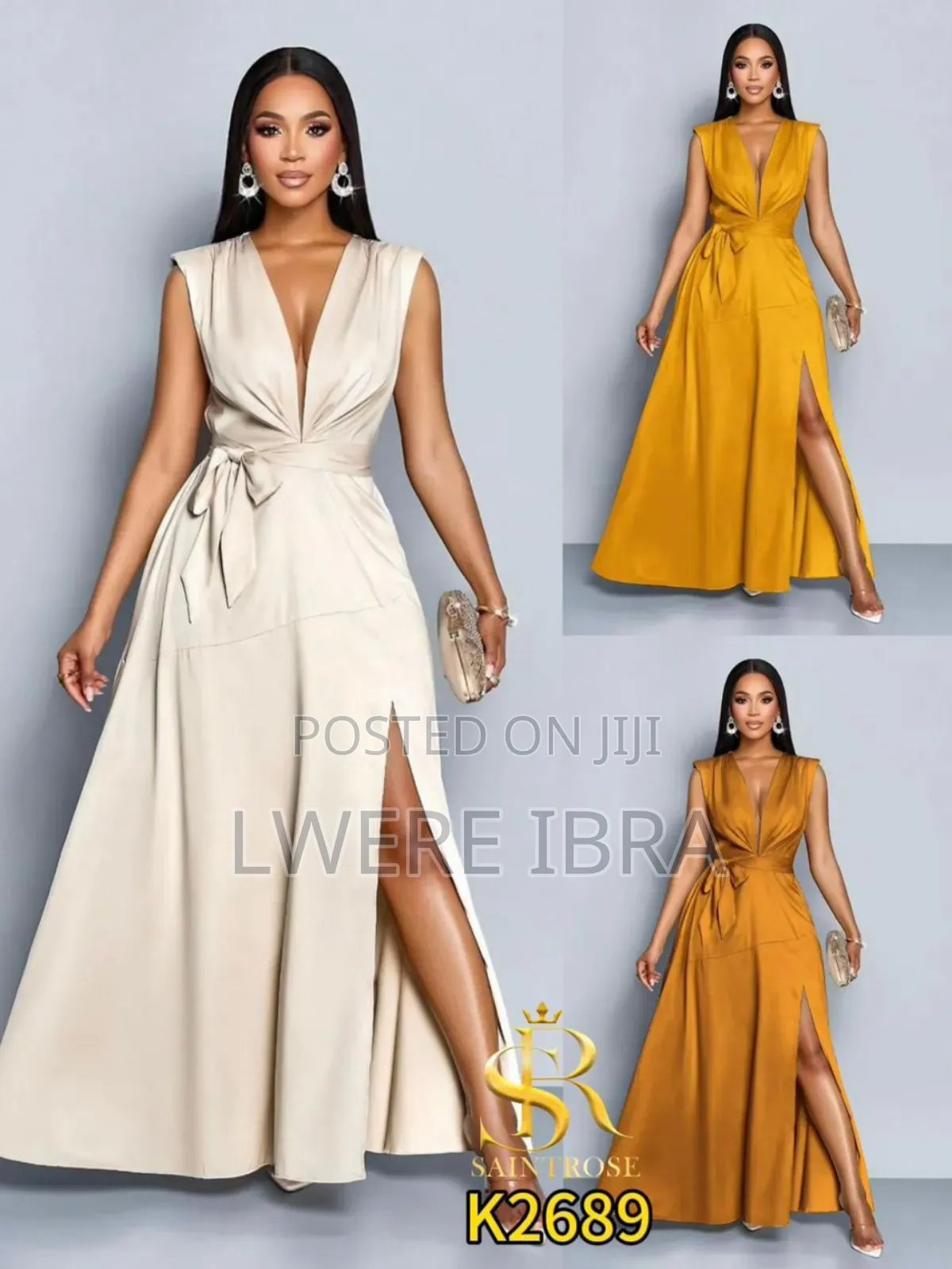 Gold Yellow Satin Party Dresses