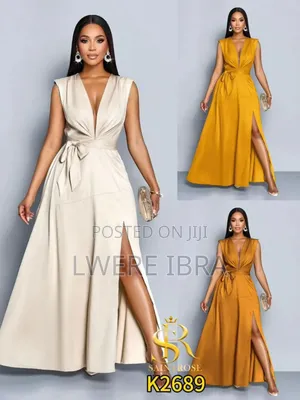 Gold Yellow Satin Party Dresses