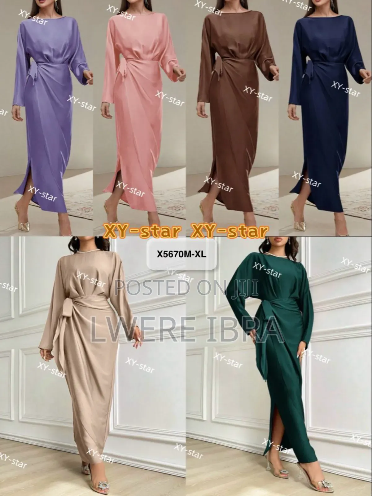 Green Long Satin Party Dresses