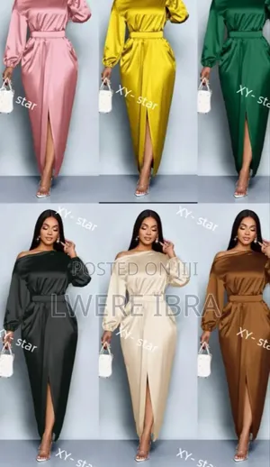 Green Long Satin Party Dresses
