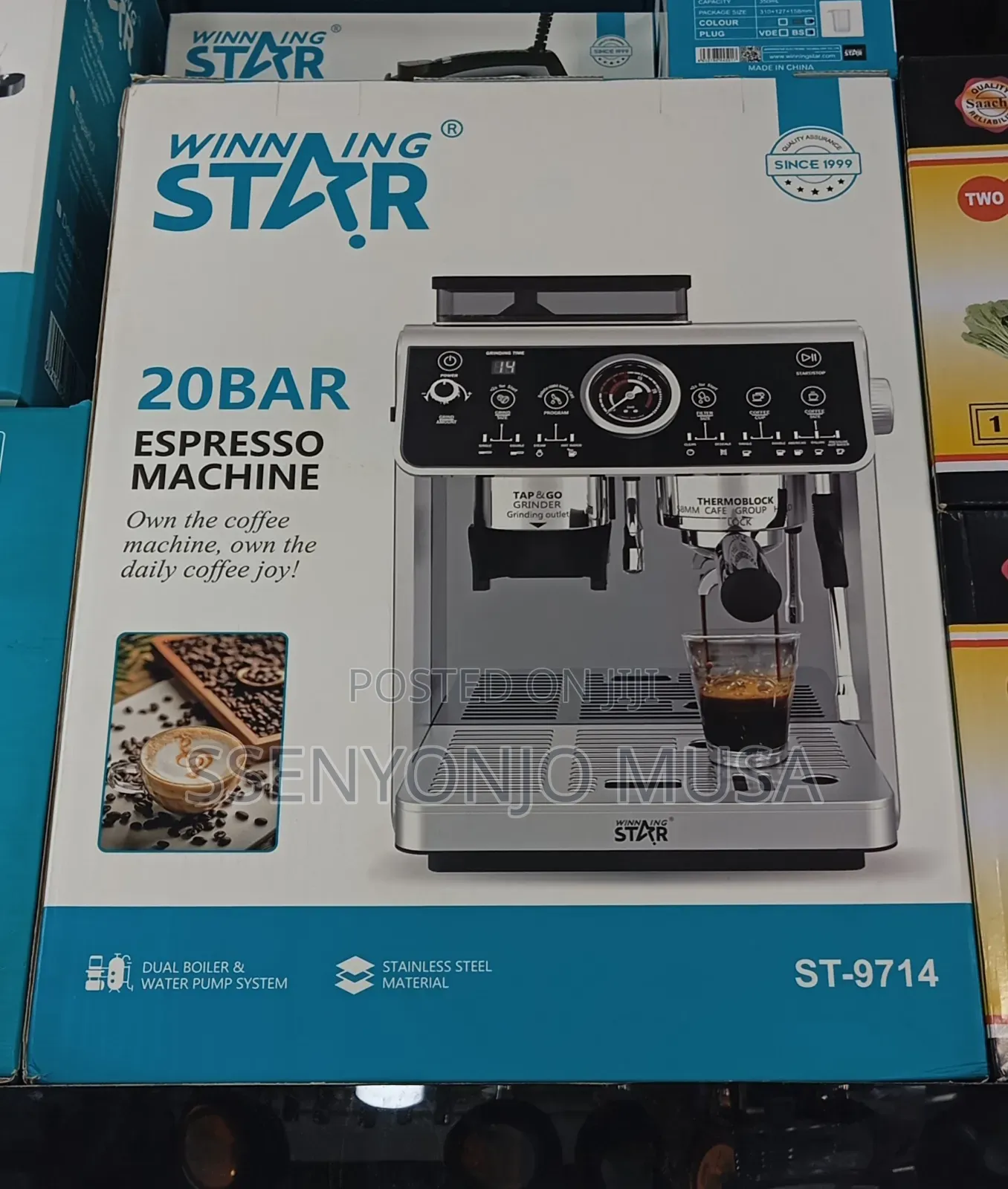 Winning Star Automatic Espresso Coffee Maker –20 Bar 2800w, 2.7l Tank