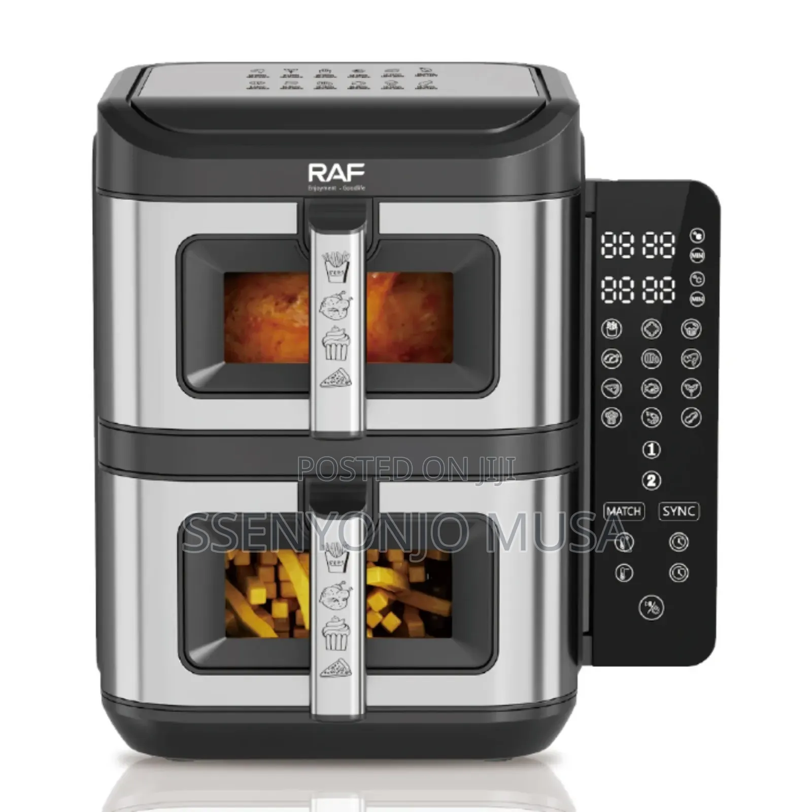 Raf 2800w Dual Basket Air Fryer – 6l + 6l, Touch Screen, 360° Air -