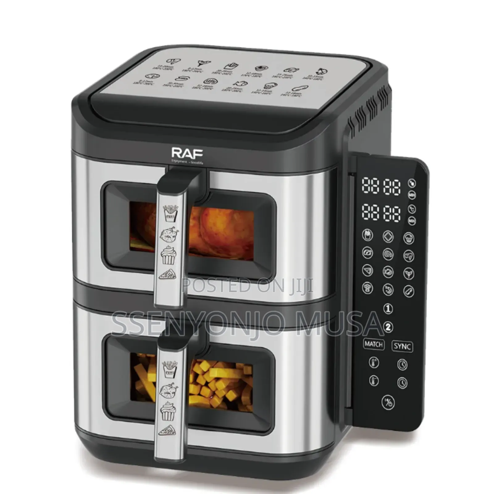 Raf 2800w Dual Basket Air Fryer – 6l + 6l, Touch Screen, 360° Air -