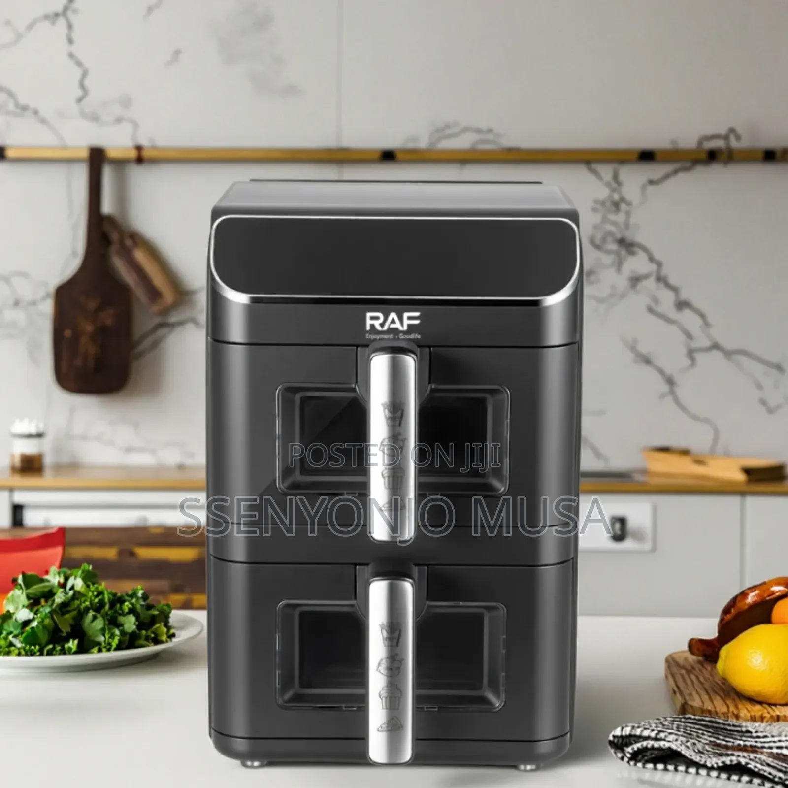Raf 2800w Dual Basket Air Fryer – 6l + 6l, Touch Screen, 360° Air -