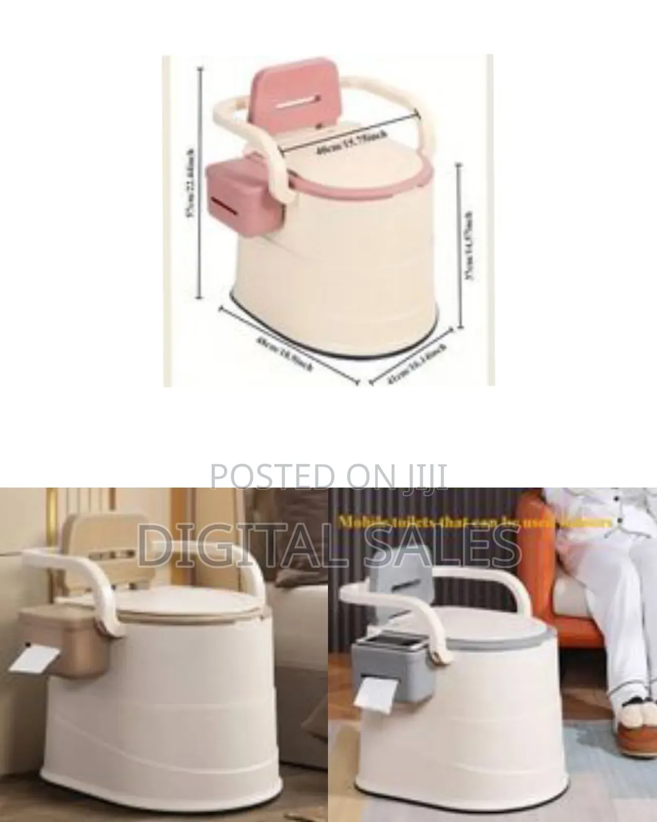 Movable Mobile Toilet,Compact Portable Toilet Potty Loo,With