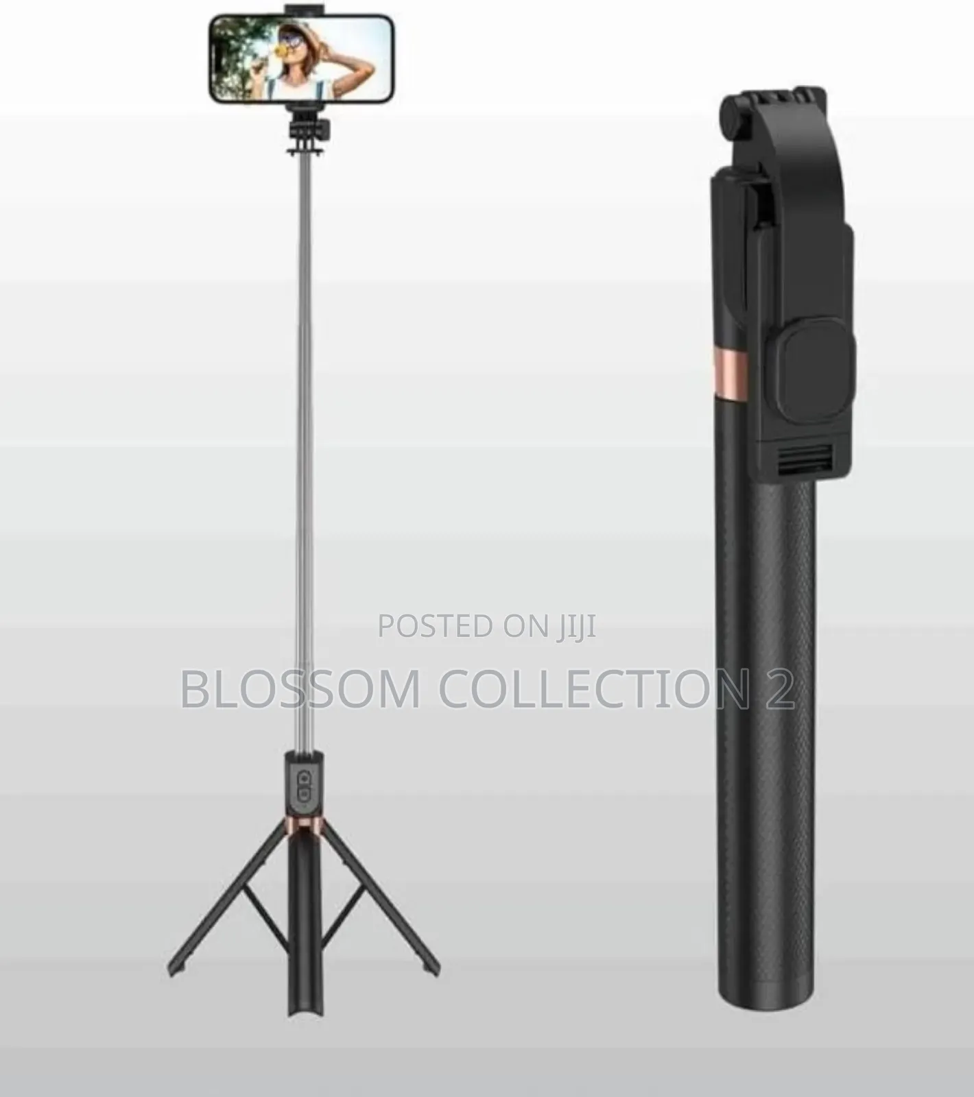 R1-L Portable Selfie Stick With 3 Legs Tripod Stand, Bluetooth 100cm