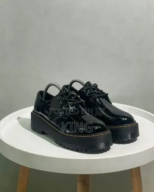 Martens 1461 Quad Platform Shoes in Black