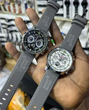 Montblanc Gray Leather Watches