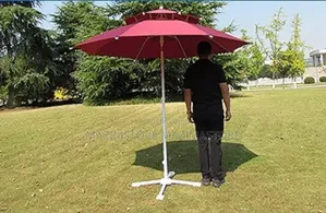 Outdoor Garden Umbrella With Cross Standing Base