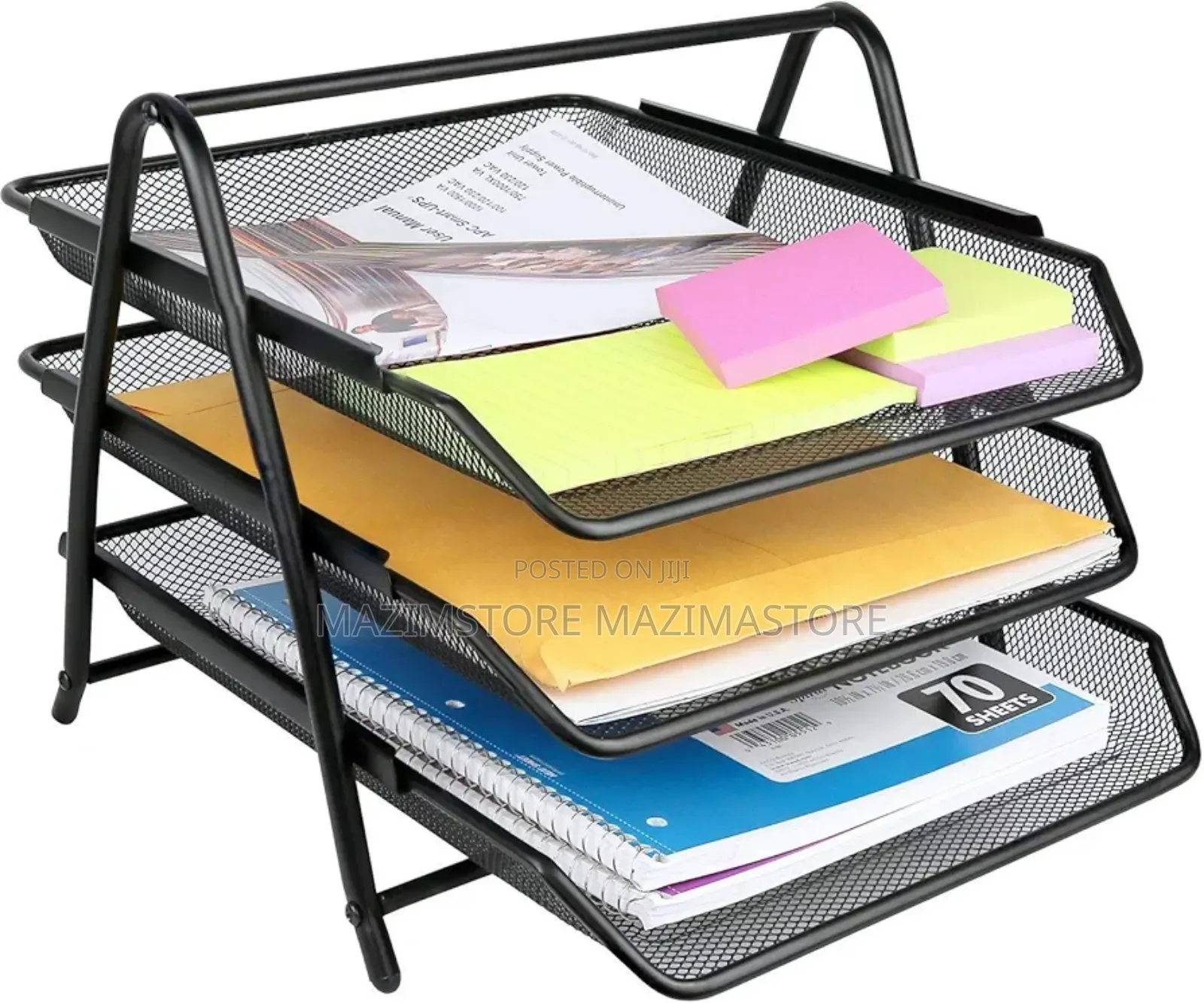 3 Tiers Metal Mesh File Rack Organiser