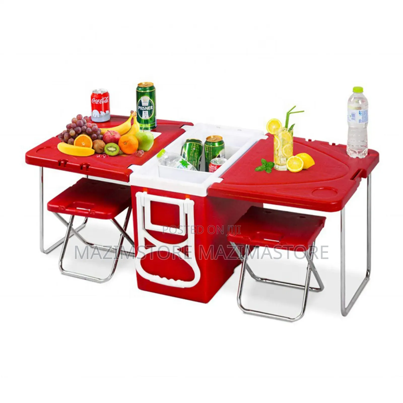 Picnic Camping Cooler Box Table With 2 Chairs