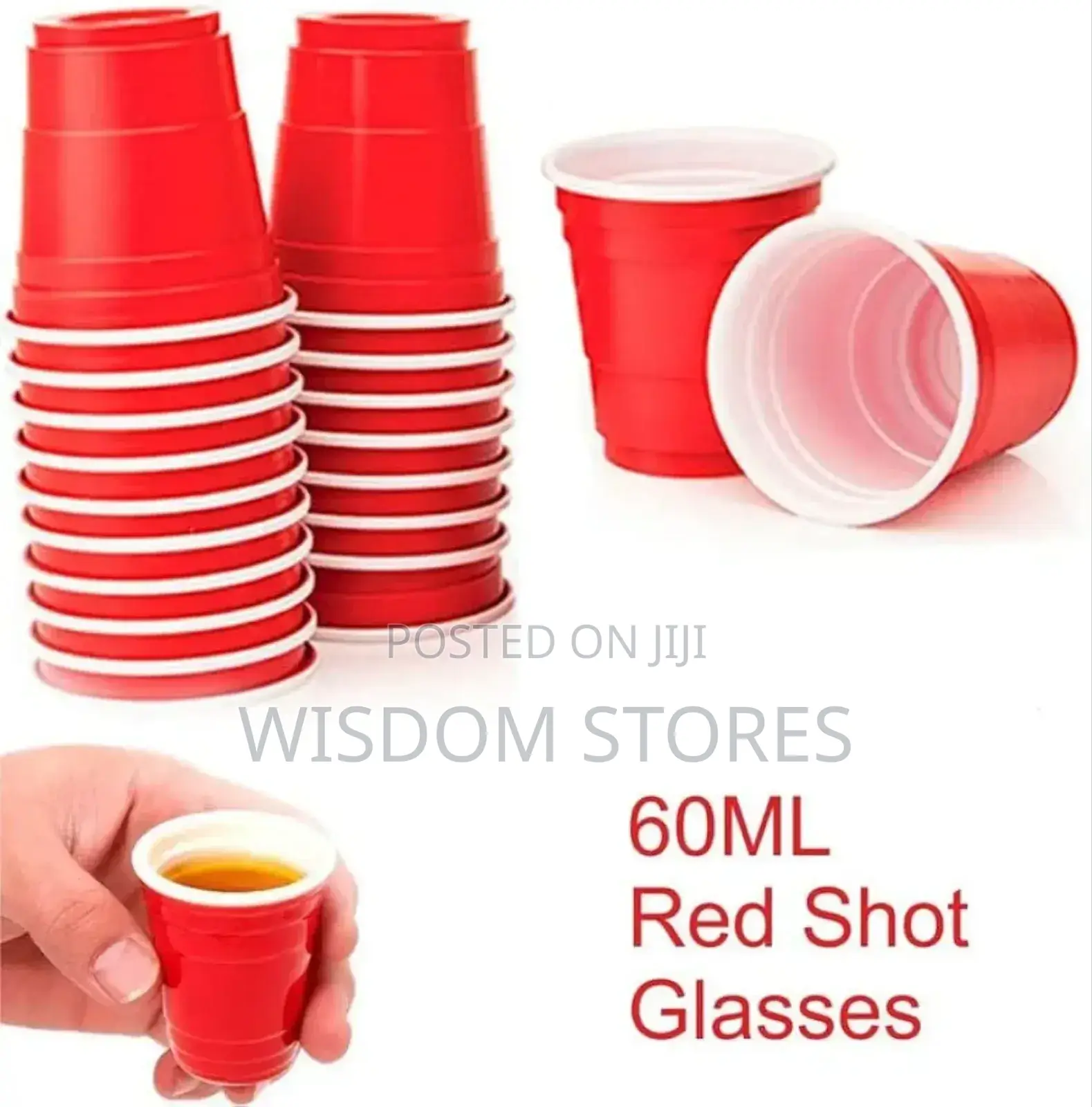 Red Party Shot Glasses -Set of 20 Pieces