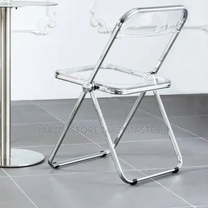 Modern Transparent Acrylic Folding Chair With Chrome Frame