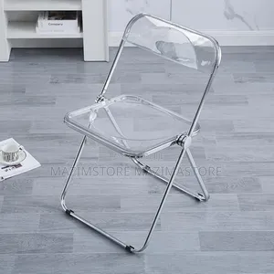 Modern Transparent Acrylic Folding Chair With Chrome Frame