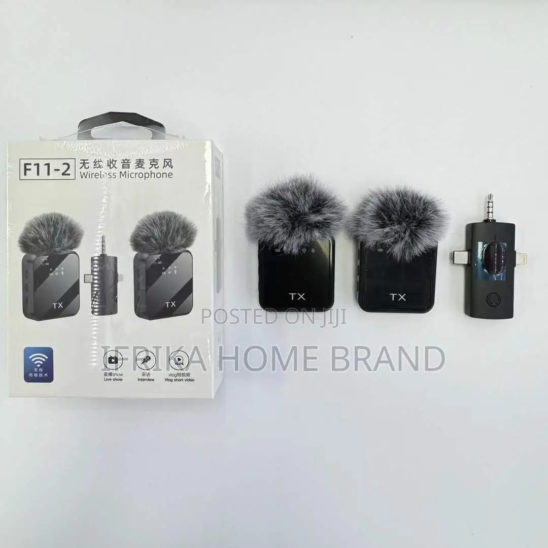 F11-2 Wireless Collar Clip Microphone One-to-Two Mobile Phone