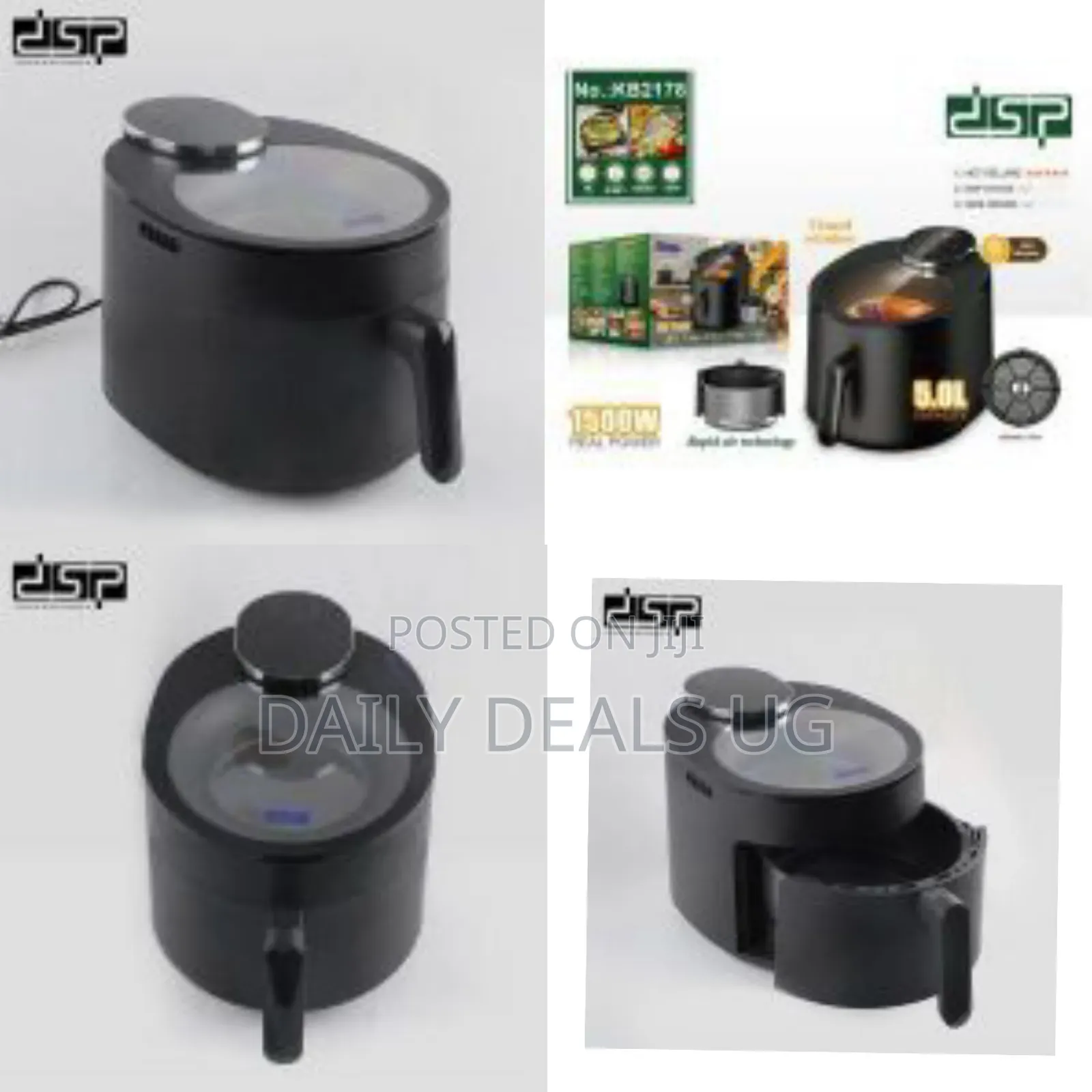 1500w Electric Air Fryer - 5l Oil-Free With 12 Presets