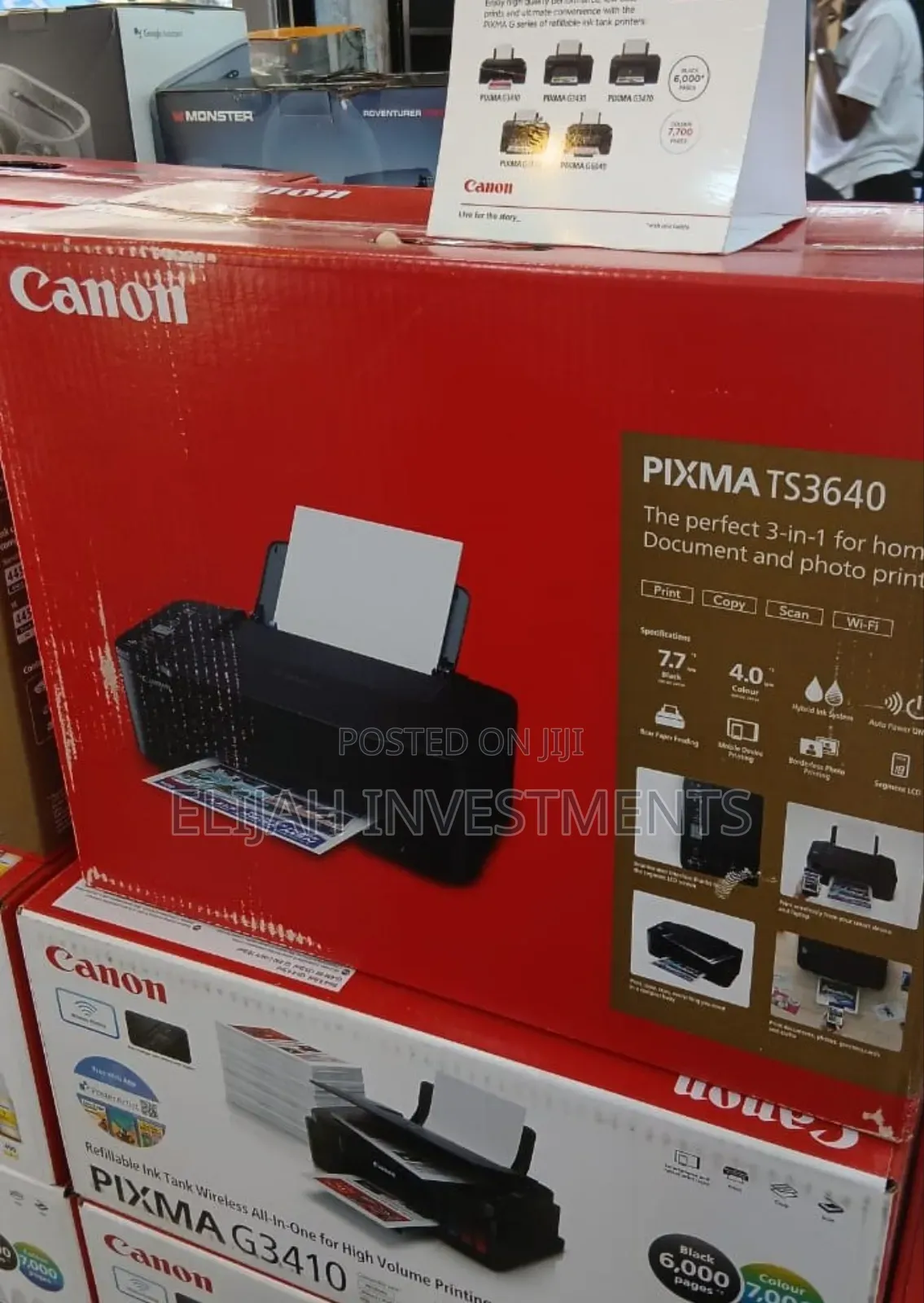 Canon Pixma Ts3640 Printer 3-in-1 Inkjet Printer