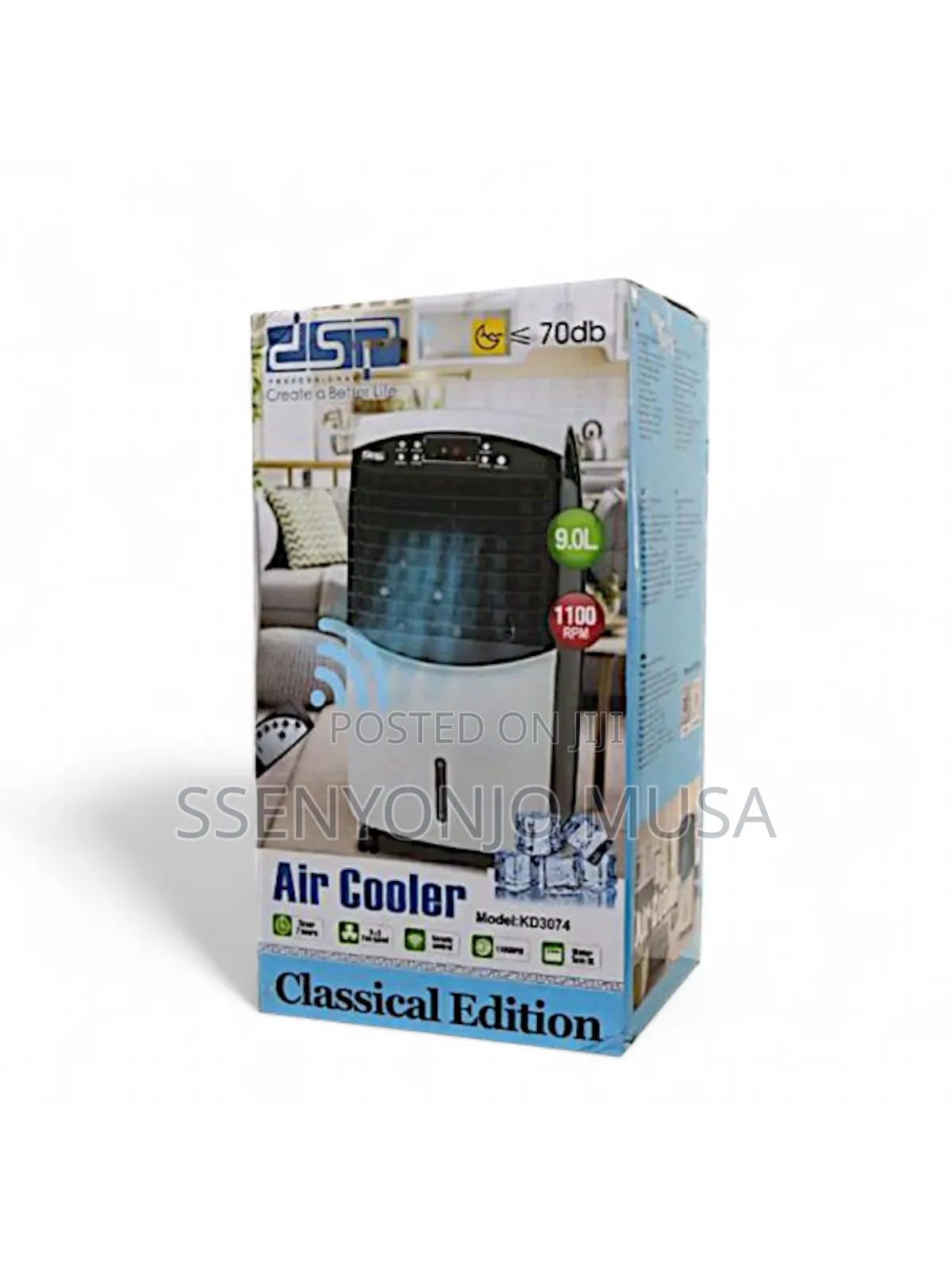 DSP Air Cooler 9.0l Kd3074 - 65w, 1100rpm,Remote Control,Led