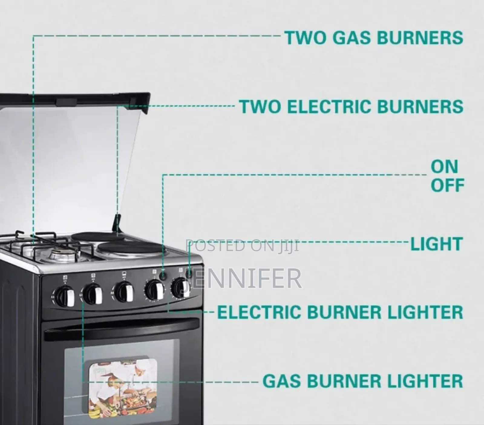 Winning Star Electric Cooker With Gas Burners