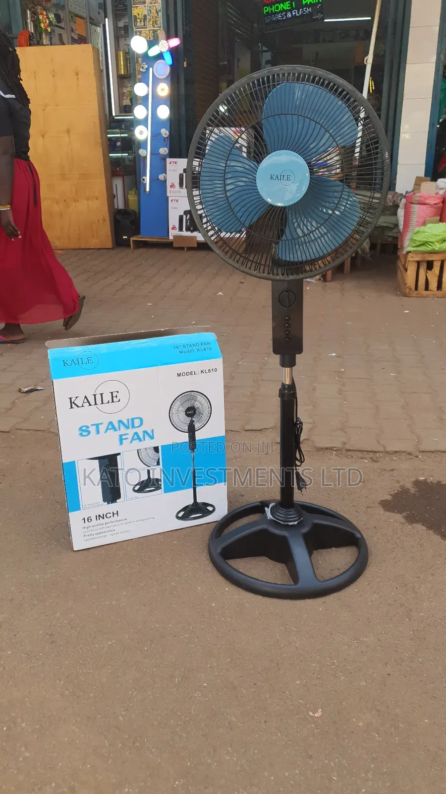 Kaile Standing Fan -black