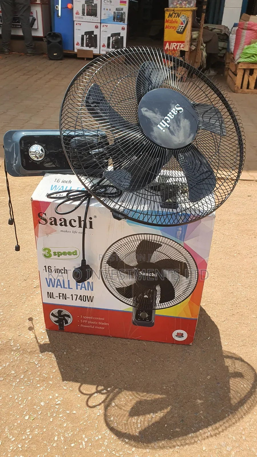 Saachi Wall Fan 16 Inch Black