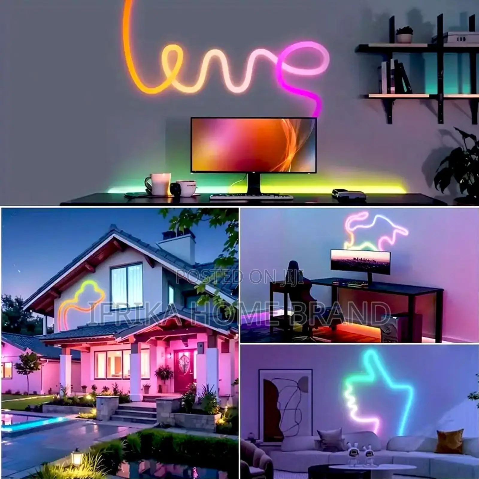 Neon Rope Light Mesh Tube Round 360-degree Glowing Rgb5vusb