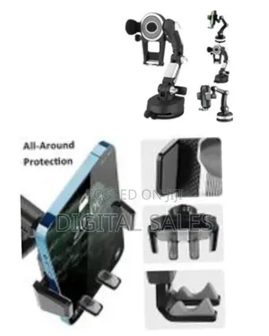 Suction Cup Cell Phone Holder Stand for Car -3in1 Long Arm Car Phone