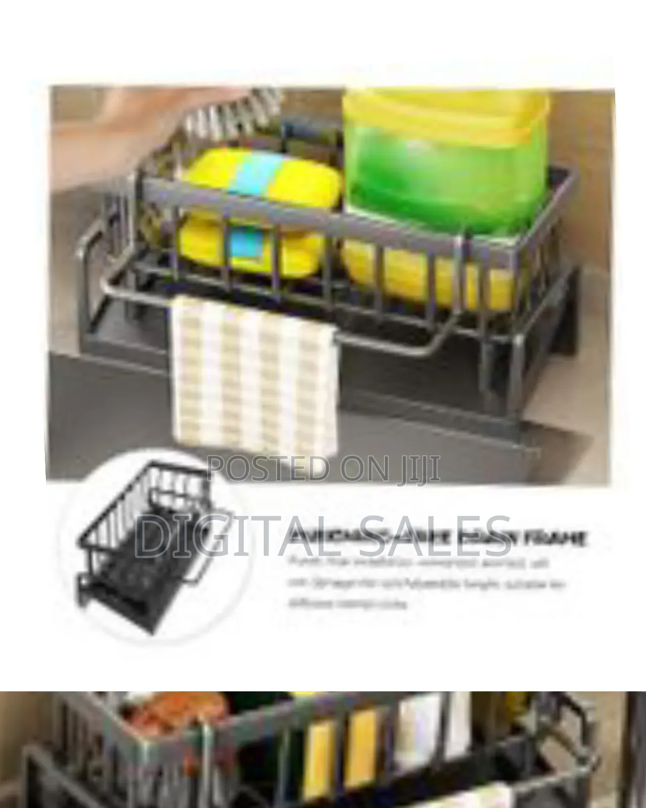 1 Piece of Plastic Kitchen Countertop Sink Organizer Draining Rack