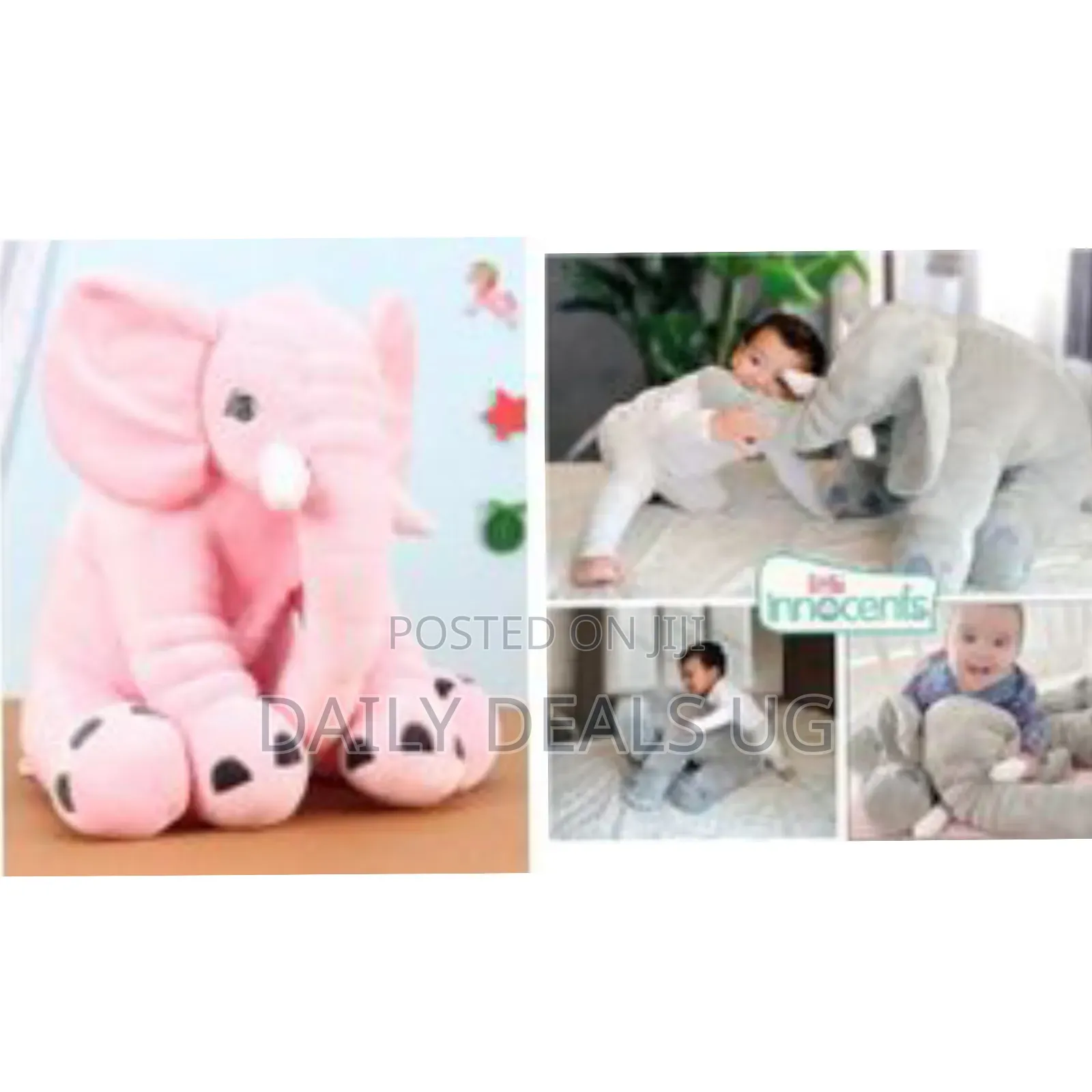 Fibre Filled Stuffed Animal Elephant Baby Pillow With Ball Soft Toy