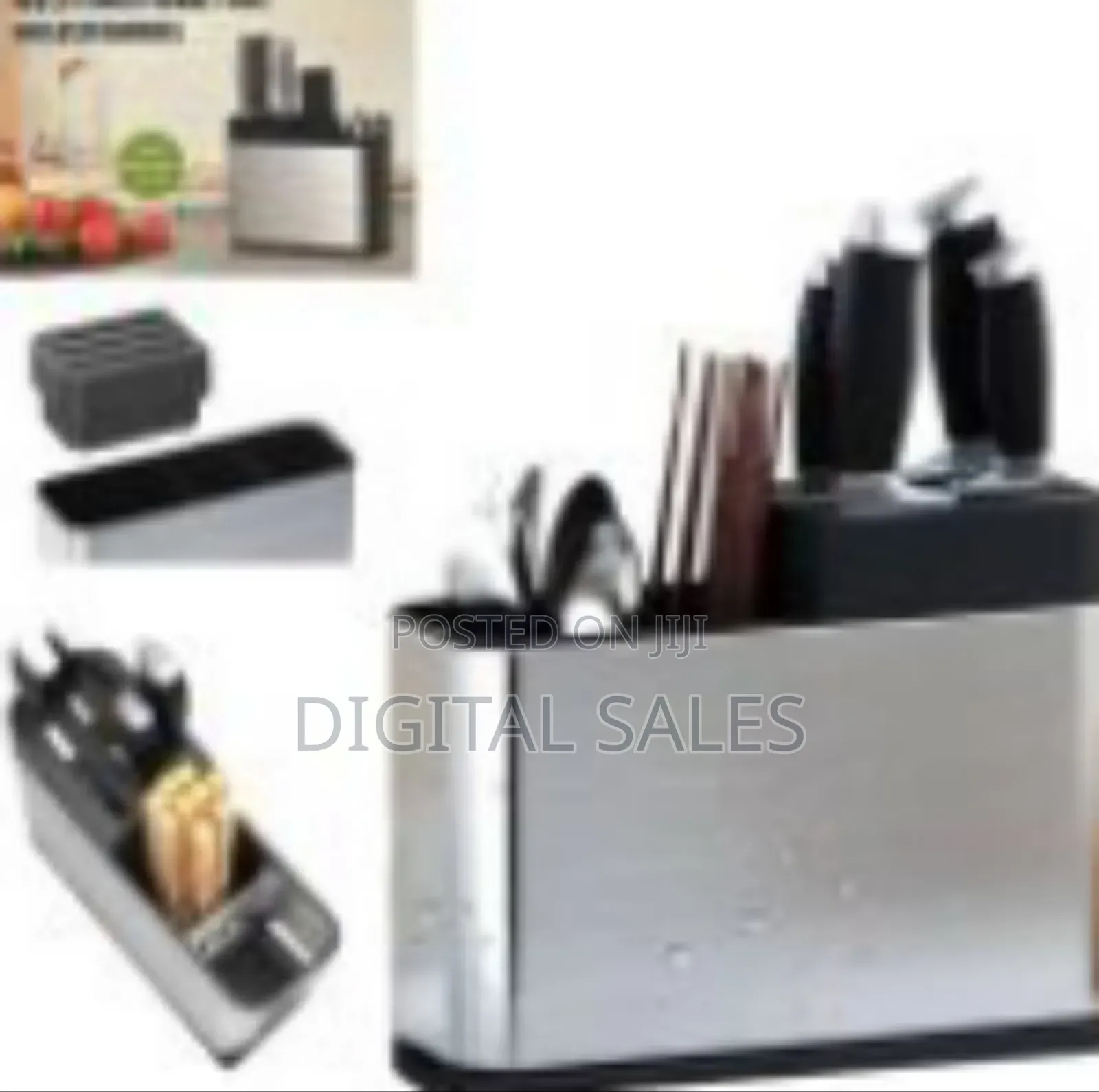 Kitchen Utensil Holder Block With Drainboard Cutlery Rust Proof Staine