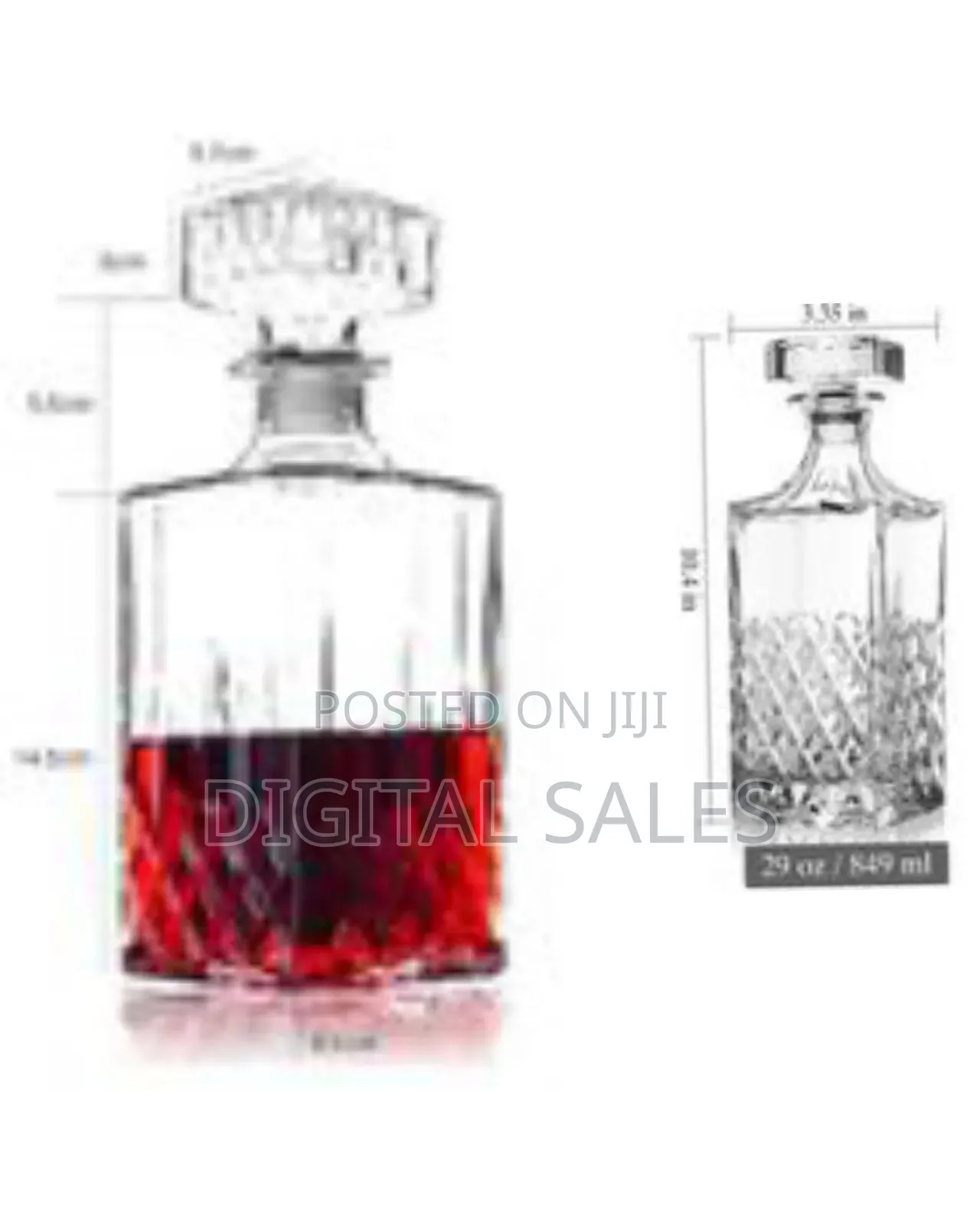 Whiskey Carafe, 820ml Crystal Whiskey Decanter With Stopper, Liquor
