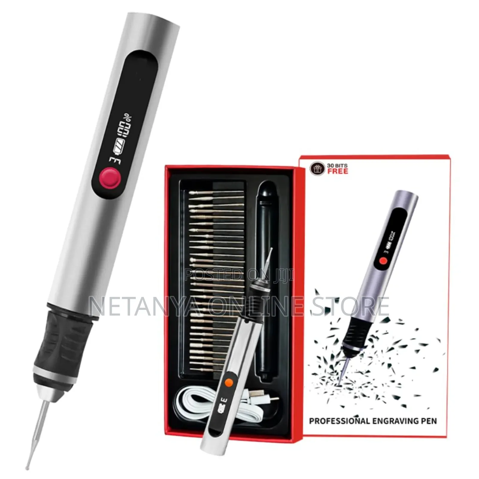 Rechargeable Professional Engraving Pen With 30 Bits