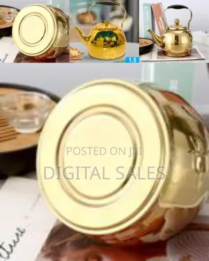 3 Litre Gold Stove Top Whistling Kettle Stainless Steel Mirror Finish