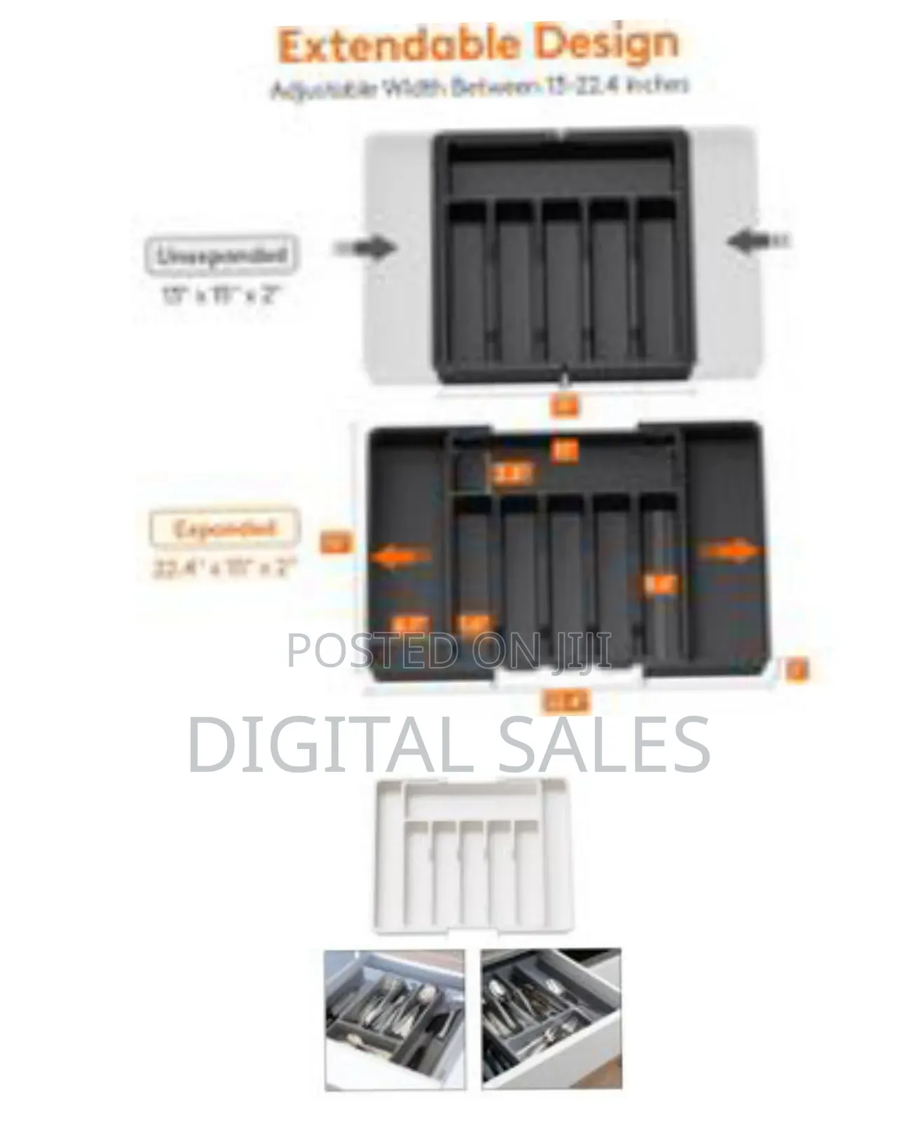 Large Silverware Drawer Organizer, Expandable Utensil Tray For Kitchen