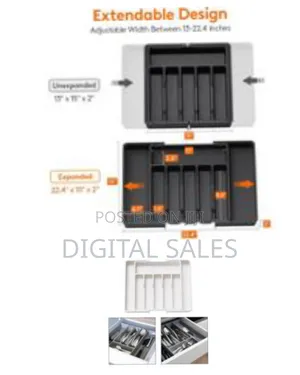 Large Silverware Drawer Organizer, Expandable Utensil Tray For Kitchen