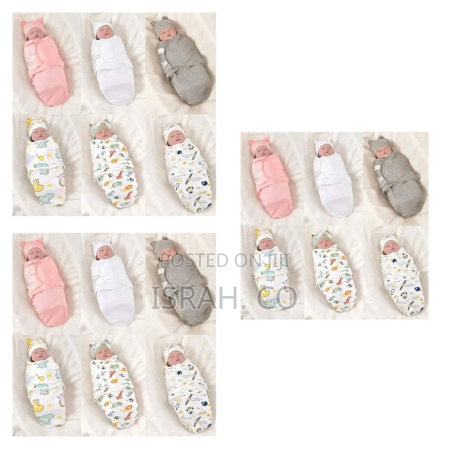 1 Piece of Preemie Swaddle Blanket Wrap Set With Hat for Baby Boys