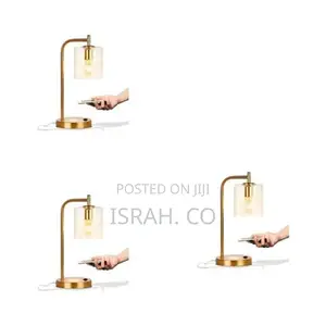 3-Way Dimmable Industrial Table Lamp With 2 Usb Ports and Outlets