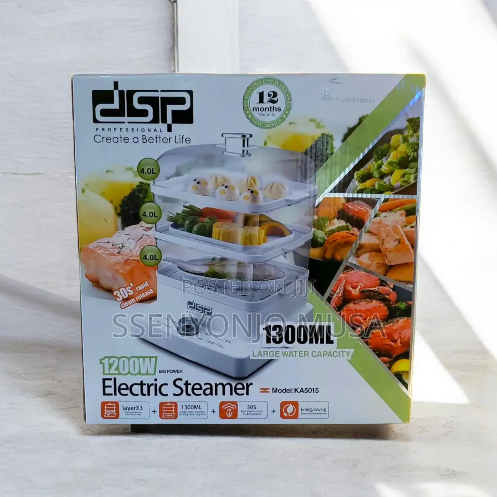 DSP Electric Food Steamer Ka5015 - Fast Efficient