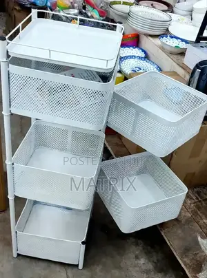 Multi-layer Rotating Square Kitchen Storage Rack.