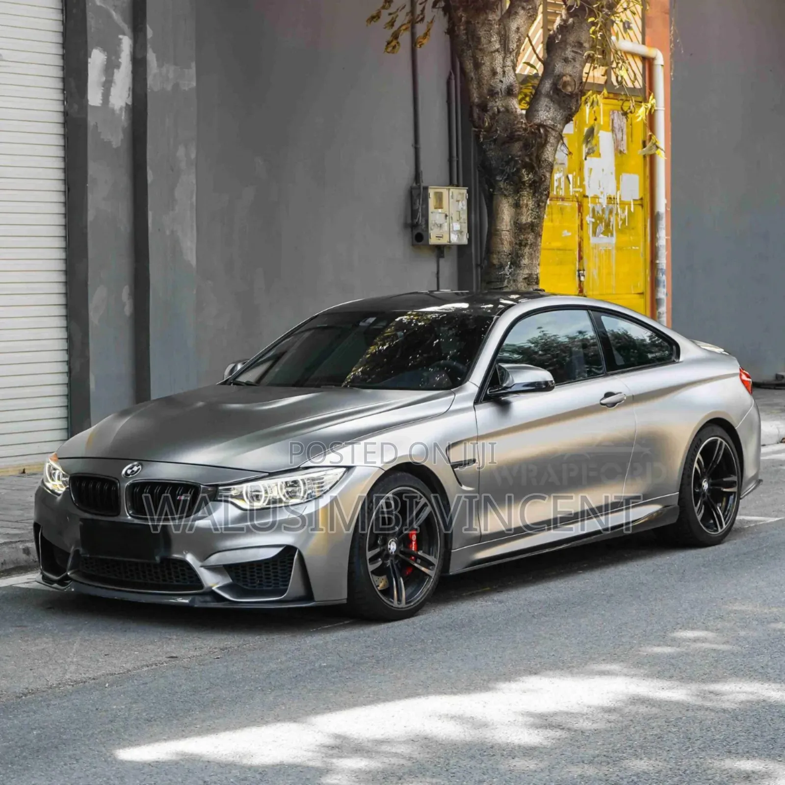Satin Silver Car Body Wrap