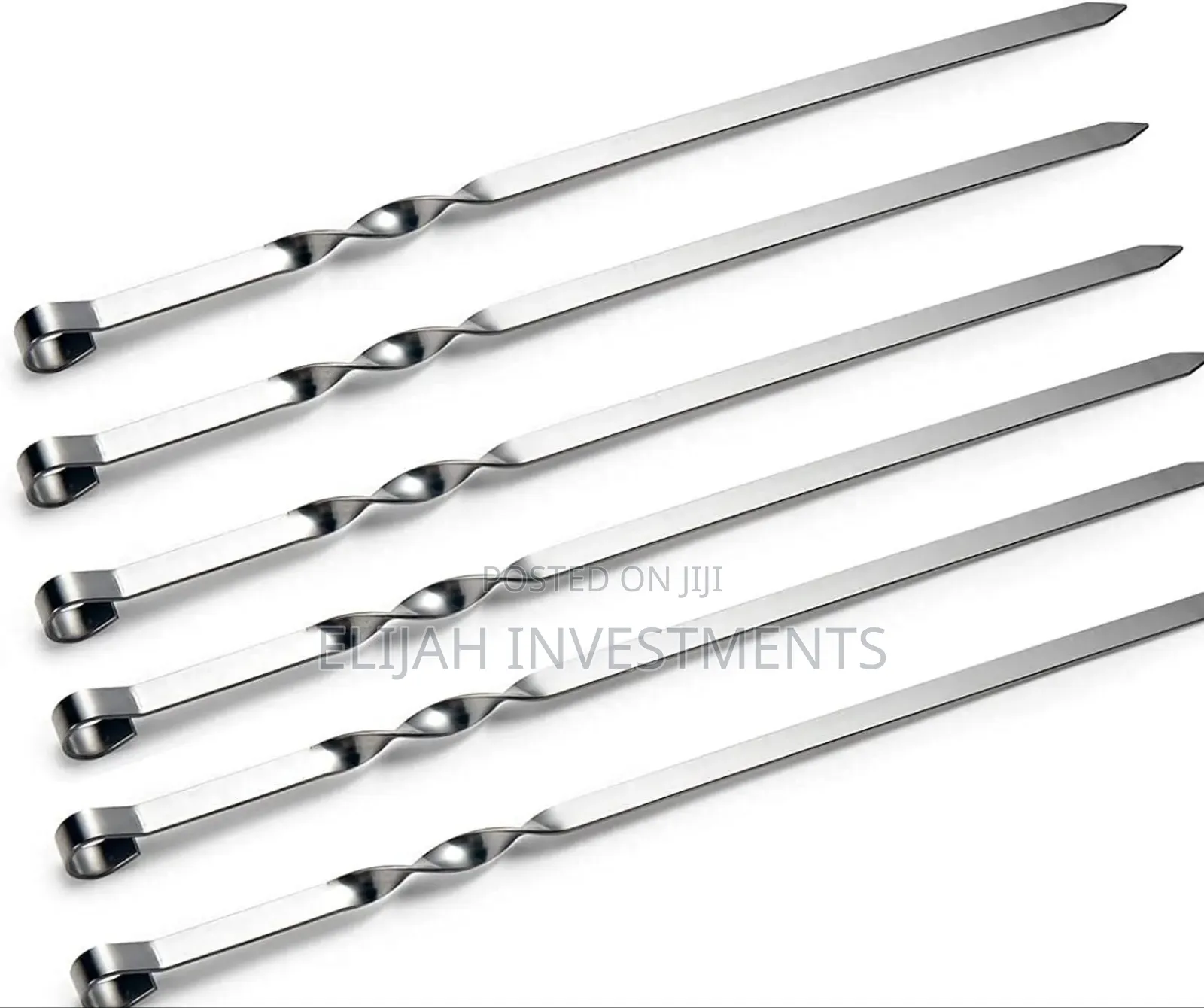6pcs Stainless Steel BBQ Skewers