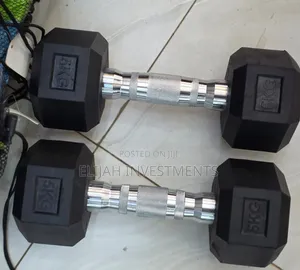 A Pair of 5kg Hex Dumbells
