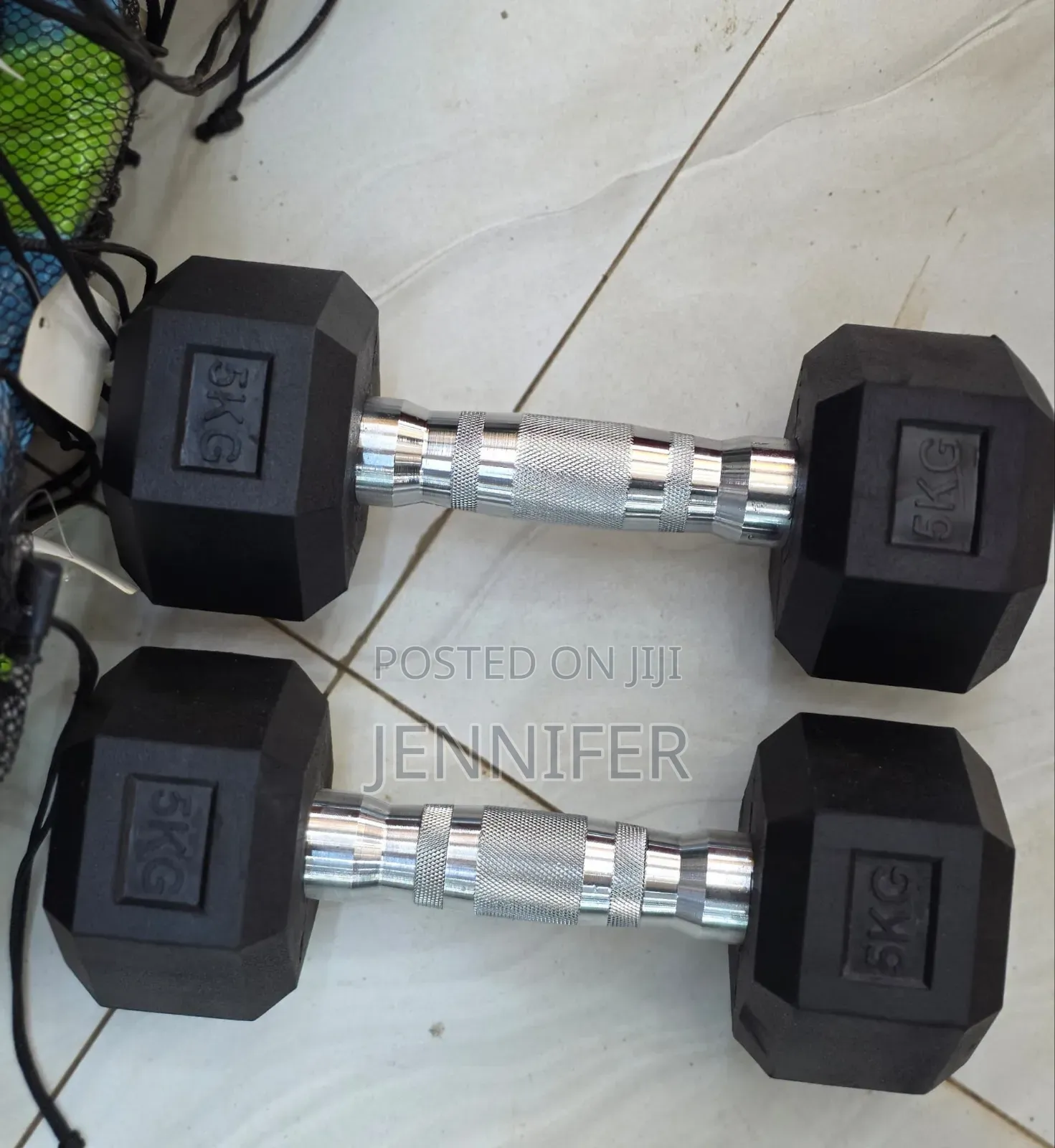 A Pair of 5kg Hex Dumbells
