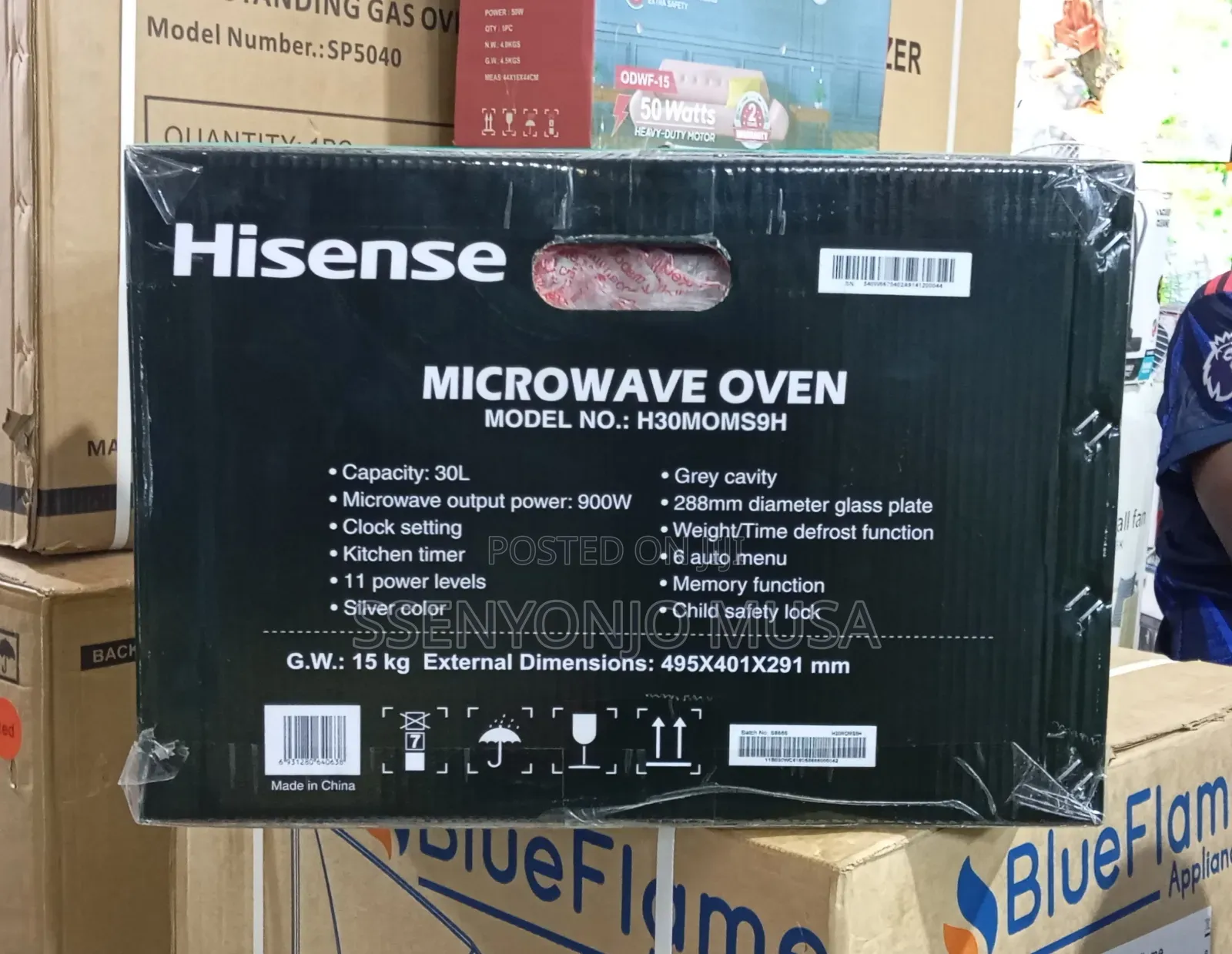 Hisense 30l Microwave Oven, 900w, 11 Power Levels, Grey Cavity, Silver