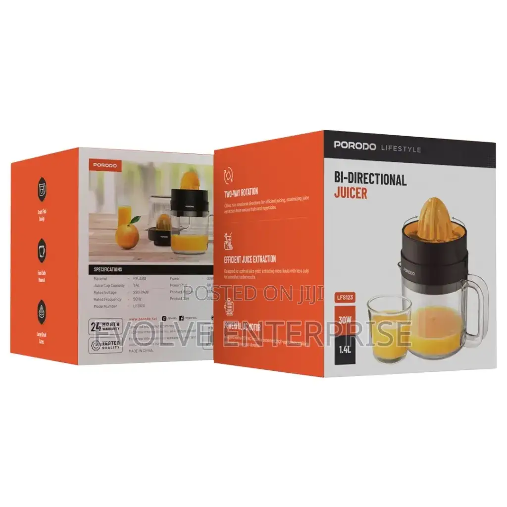 Porodo Lifestyle Bi-Directional Juicer - Black