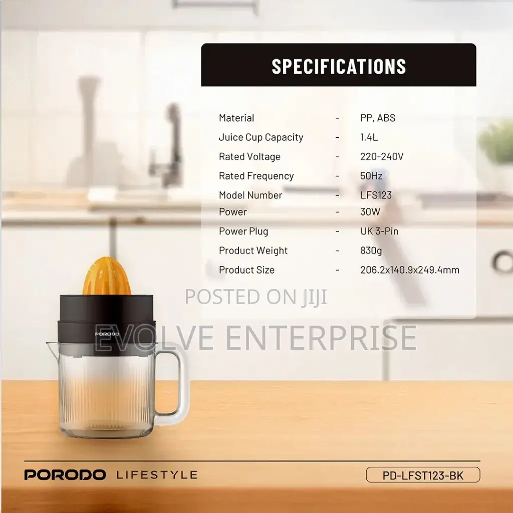 Porodo Lifestyle Bi-Directional Juicer - Black