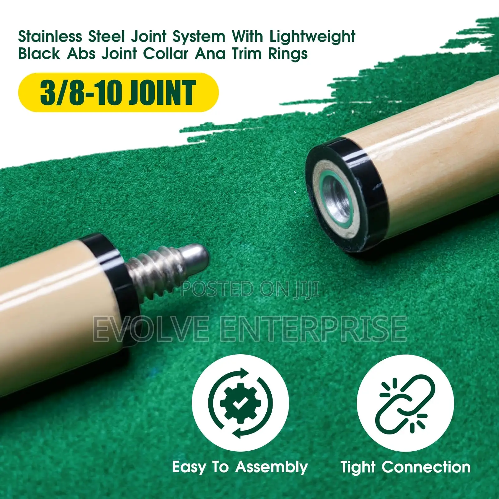 Billiard Cues With 13mm Leather Tip