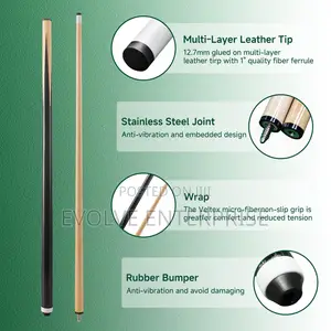 Billiard Cues With 13mm Leather Tip